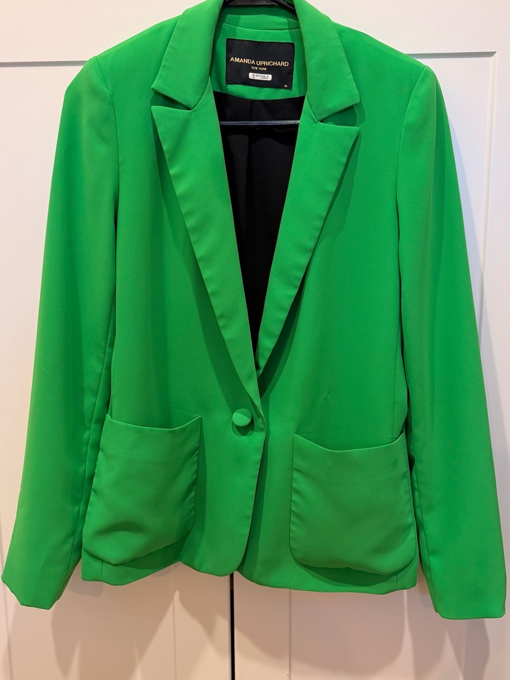 Amanda Uprichard Single Button Green Tailored Blazer XS